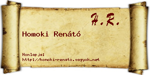 Homoki Renátó névjegykártya